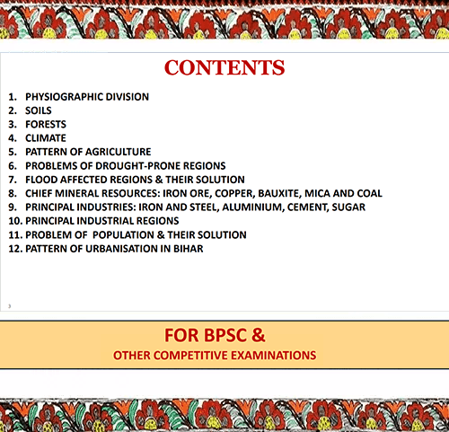 Geography Of Bihar Table Of Content