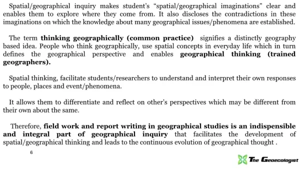 Field Work And Report Writing