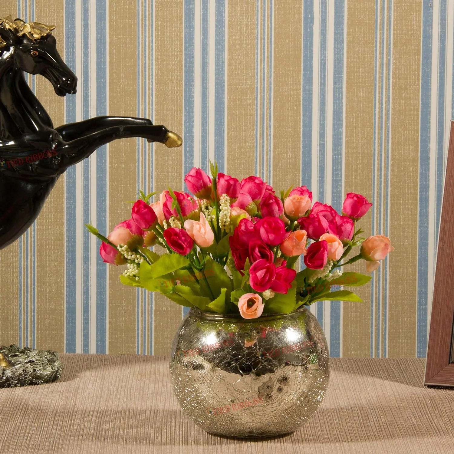 1742810478 Home Decor Colorful Floral Glass Vase Decor