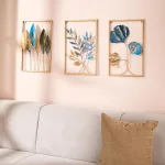 Home Decor : Solimo Gold Metal Leaf Wall Art (3-Piece Set) - Image 3