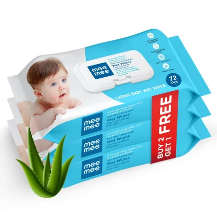 Baby Care : Mee Mee Baby Wipes, Aloe, 3x72, Lid