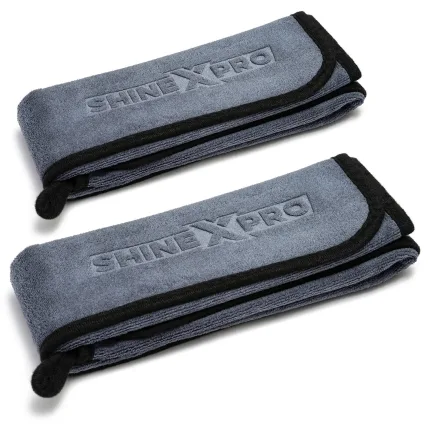 Car Care : ShineXPro 2pk XL Car Cloths, Grey