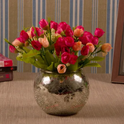 Home Decor : Colorful Floral Glass Vase Decor