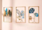Home Decor : Solimo Gold Metal Leaf Wall Art (3-Piece Set)