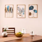 Home Decor : Solimo Gold Metal Leaf Wall Art (3-Piece Set) - Image 2