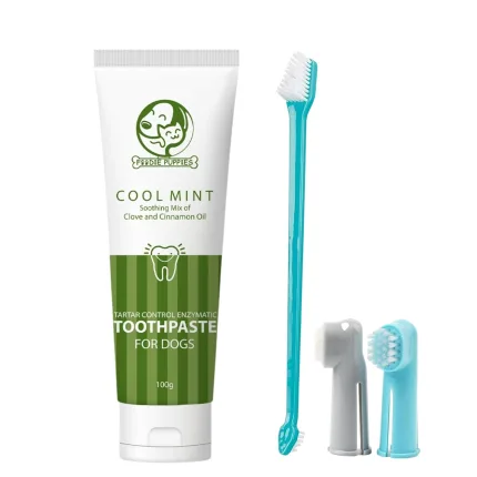 Pet Care : Dog Dental Care Kit: Mint, Brush & Oil