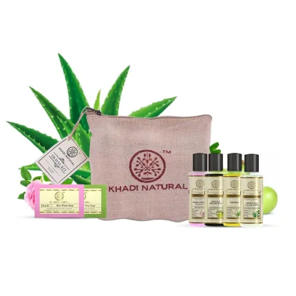 Travel Care : Khadi Natural Travel Set: 6 Basics + Bag