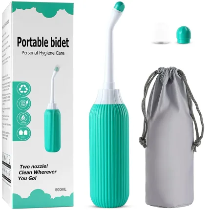 Travel Care : Portable Travel Bidet, 500ml, Green, 2 Tips