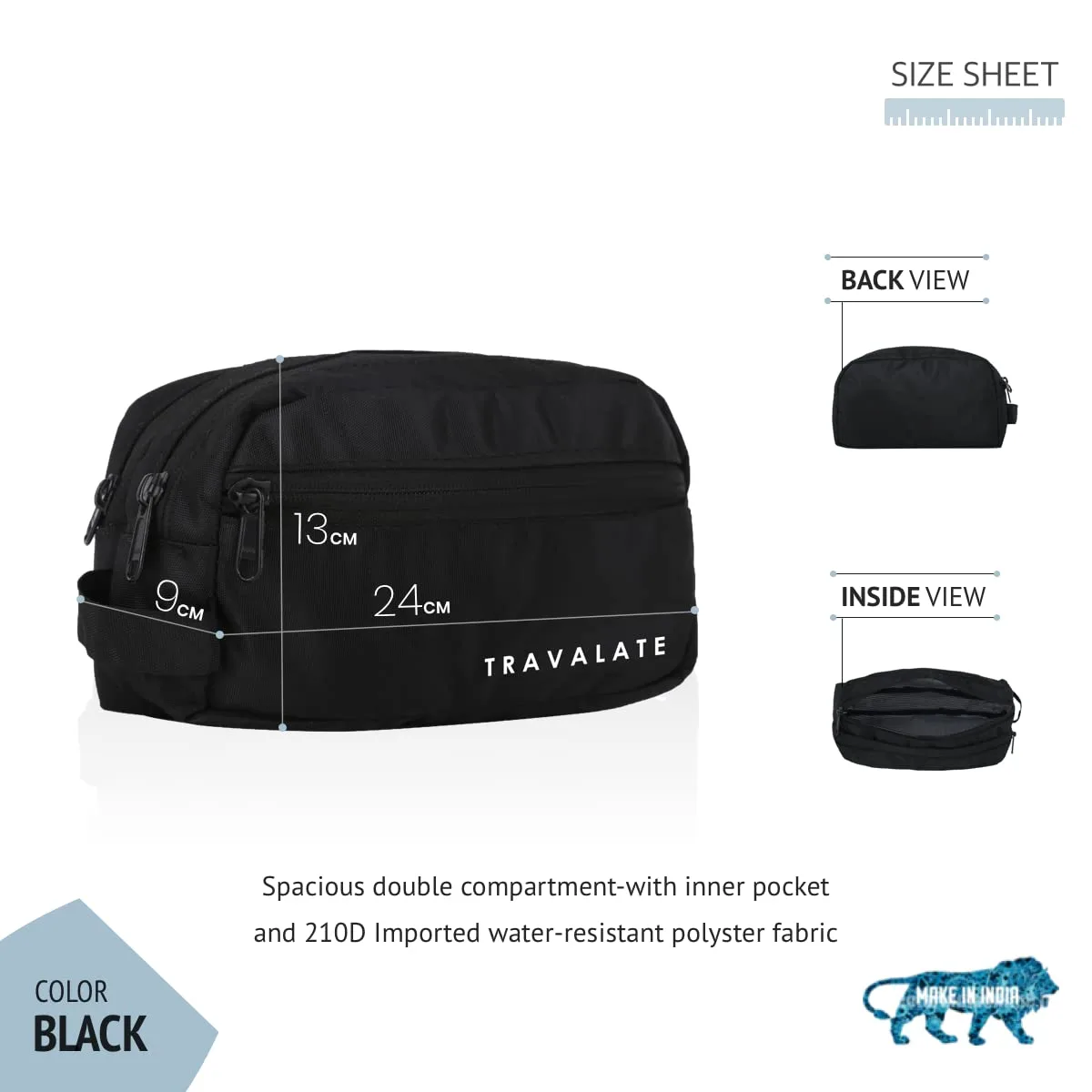 In-Depth Review: best travel toiletry kit - TRAVALATE Polyester Multipurpose Toiletry Kit Bag for Man and Women's | Double Compartment Travel Essentia 4 TRAVALATE Polyester Multipurp - view 3