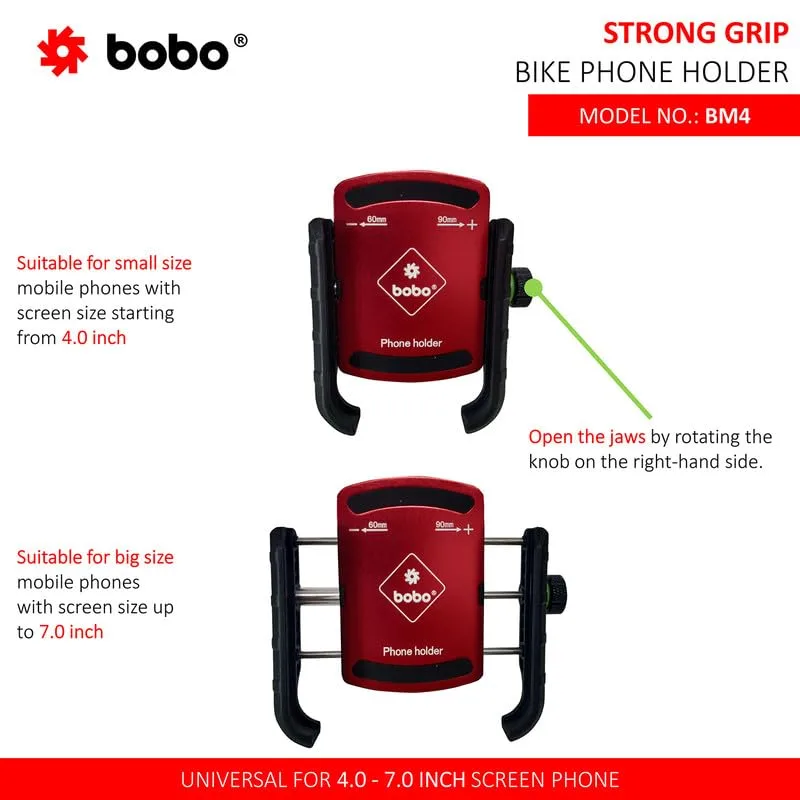 In-Depth Review: best bike phone mount - BOBO BM4 Jaw-Grip Waterproof Bike/Motorcycle/Scooter Mobile Phone Holder Mount, Ideal for Maps and GPS Naviga 4 BOBO BM4 Jaw-Grip Waterp - view 3