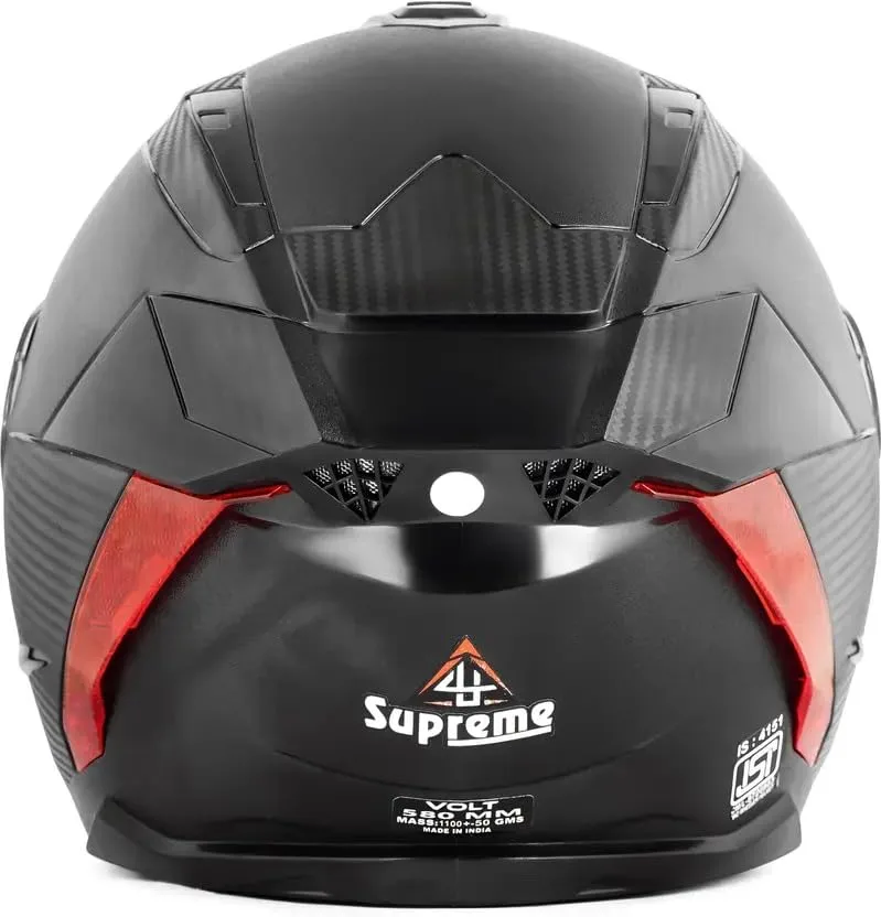 In-Depth Review: best bike helmet visor - Volt Full Face ISI Marked 100% ABS with Unbreakable Dual Visor Motorbike Helmet Black | | best bike helmet v 5 Volt Full Face ISI Marke - view 4