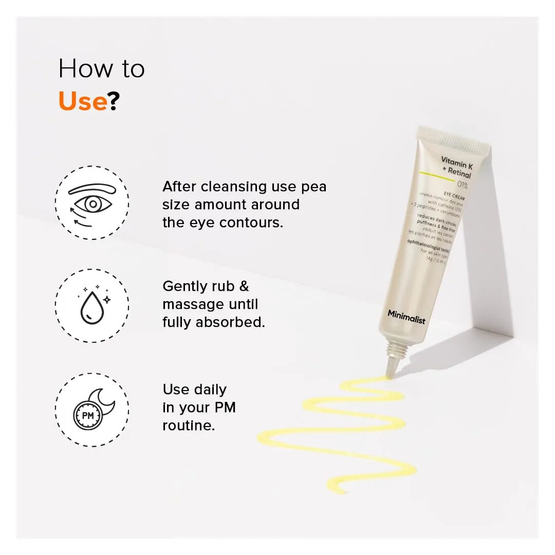 In-Depth Review: best under eye cream - Minimalist Vitamin K + Retinal 01% Under Eye Cream | Reduces Dark Circles, Wrinkles & Fine Lines | With C 8 Minimalist Vitamin K + Retinal - view 7