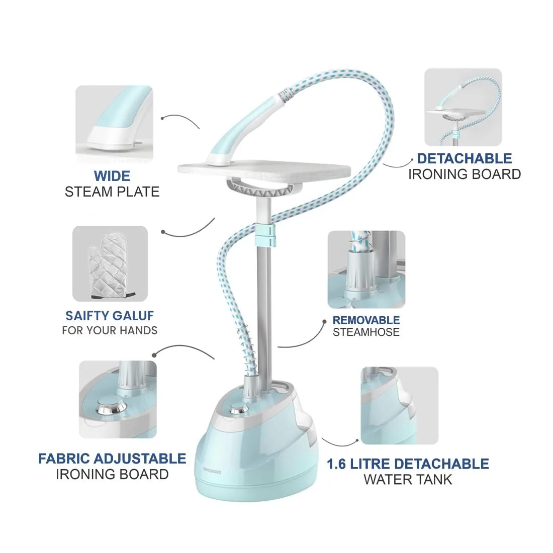 In-Depth Review: best travel steamer for clothes - Iron for Clothes | Wego Garment Steamer Vertical Standing Iron 1.6L Water Tank | 10 Steam Settings 9 Iron for Clothes | Wego - view 8