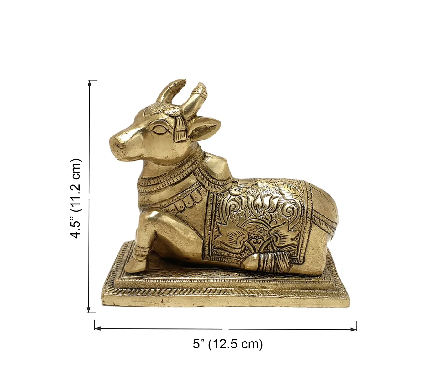 In-Depth Review: best home decor items india - Two Moustaches Brass Nandi Idol 5 Inch | Nandi Murti for Pooja Room & Home Temple | Lotus Engraved Hand 7 Two Moustaches Brass Na - view 6