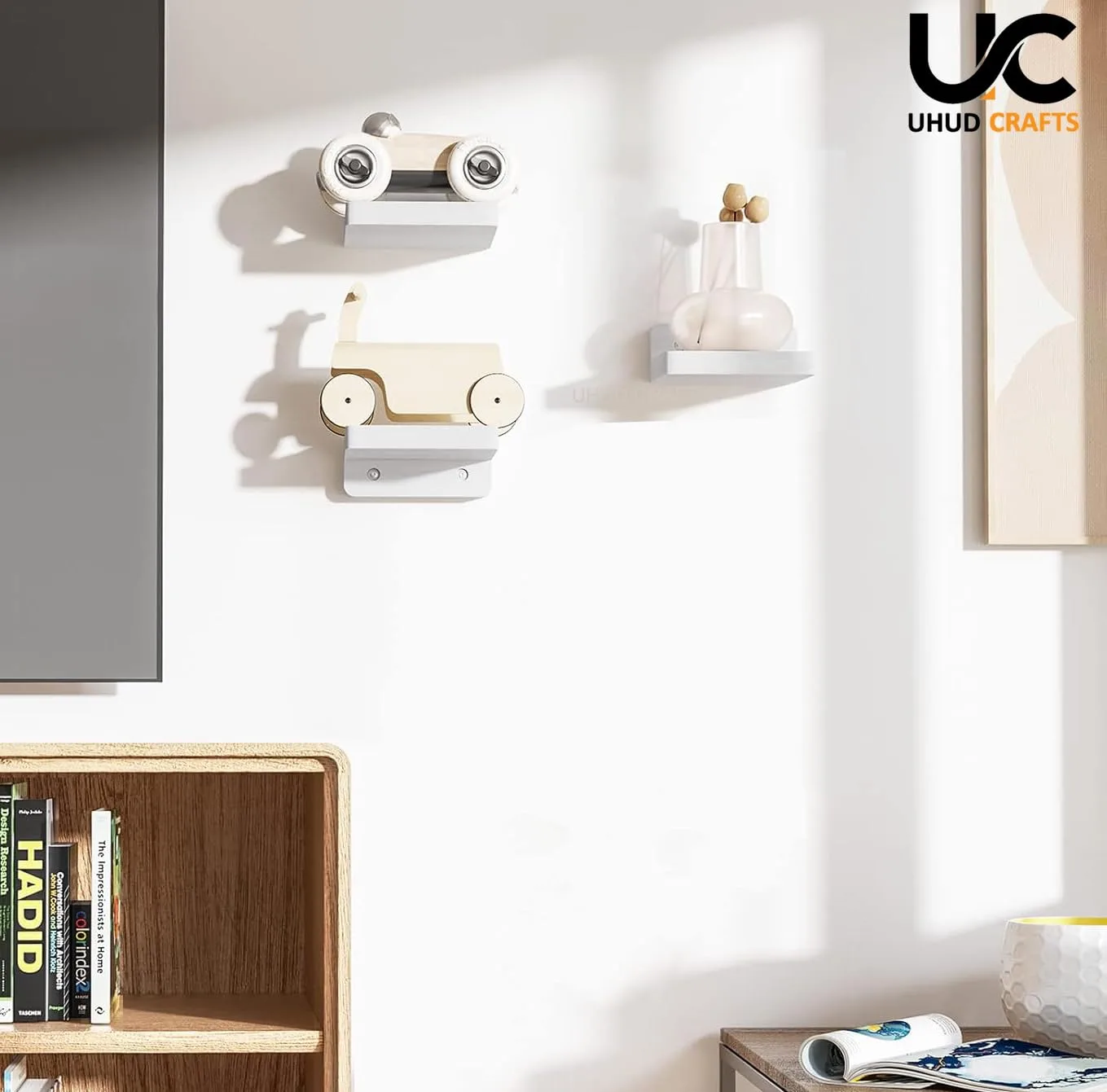 In-Depth Review: best wall shelf floating - UHUD CRAFTS Small Floating Shelves, Set of 3 Shelves for Wall Decor & Storage | Wall Mounted Home Decor Sm 6 UHUD CRAFTS Small Floati - view 5