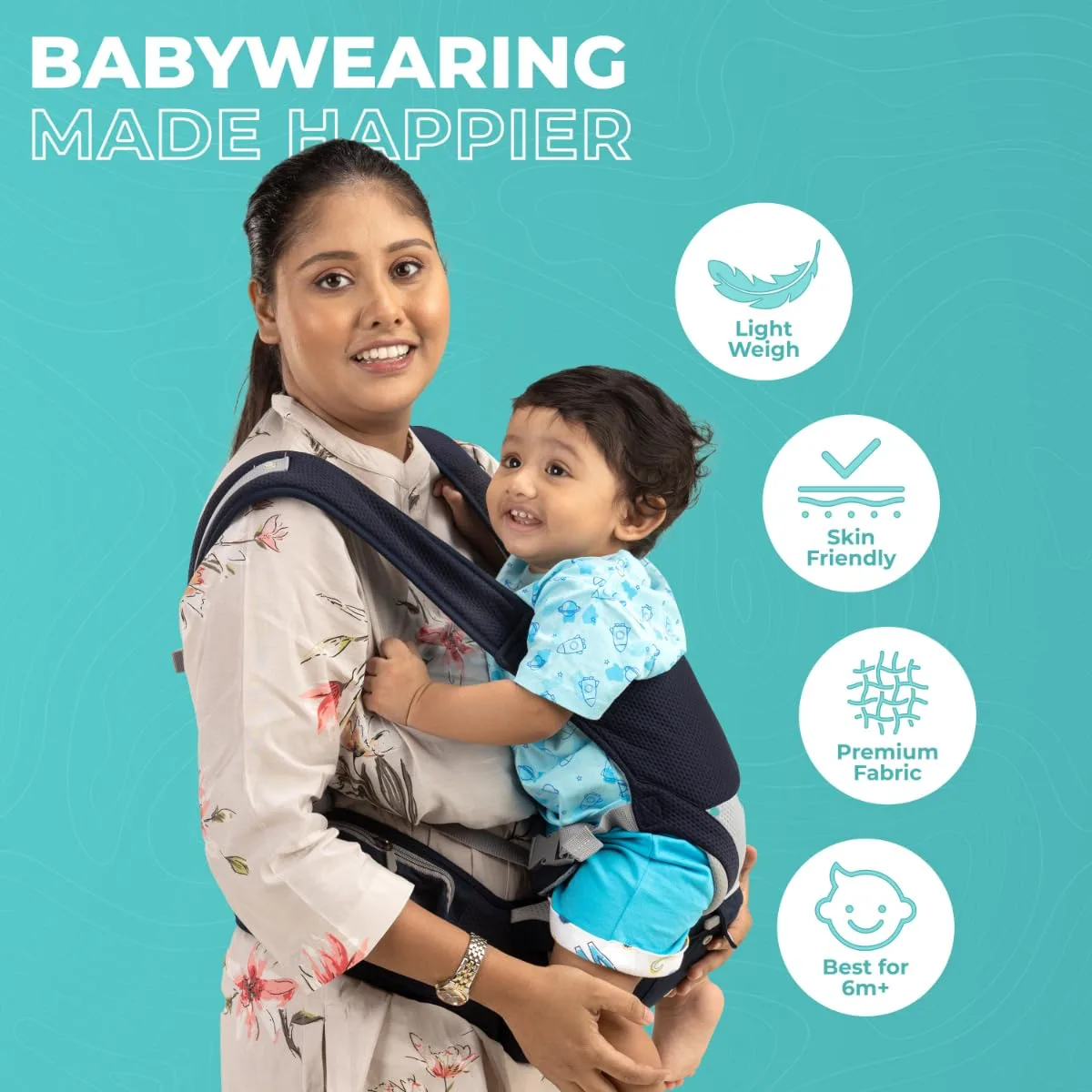 In-Depth Review: best baby carrier india - LuvLap Comfy Newborn Baby Carrier with Detachable Hip Seat (3 in 1), Ergonomically Designed (6-24 Months), 3 LuvLap Comfy Newborn Baby - view 2