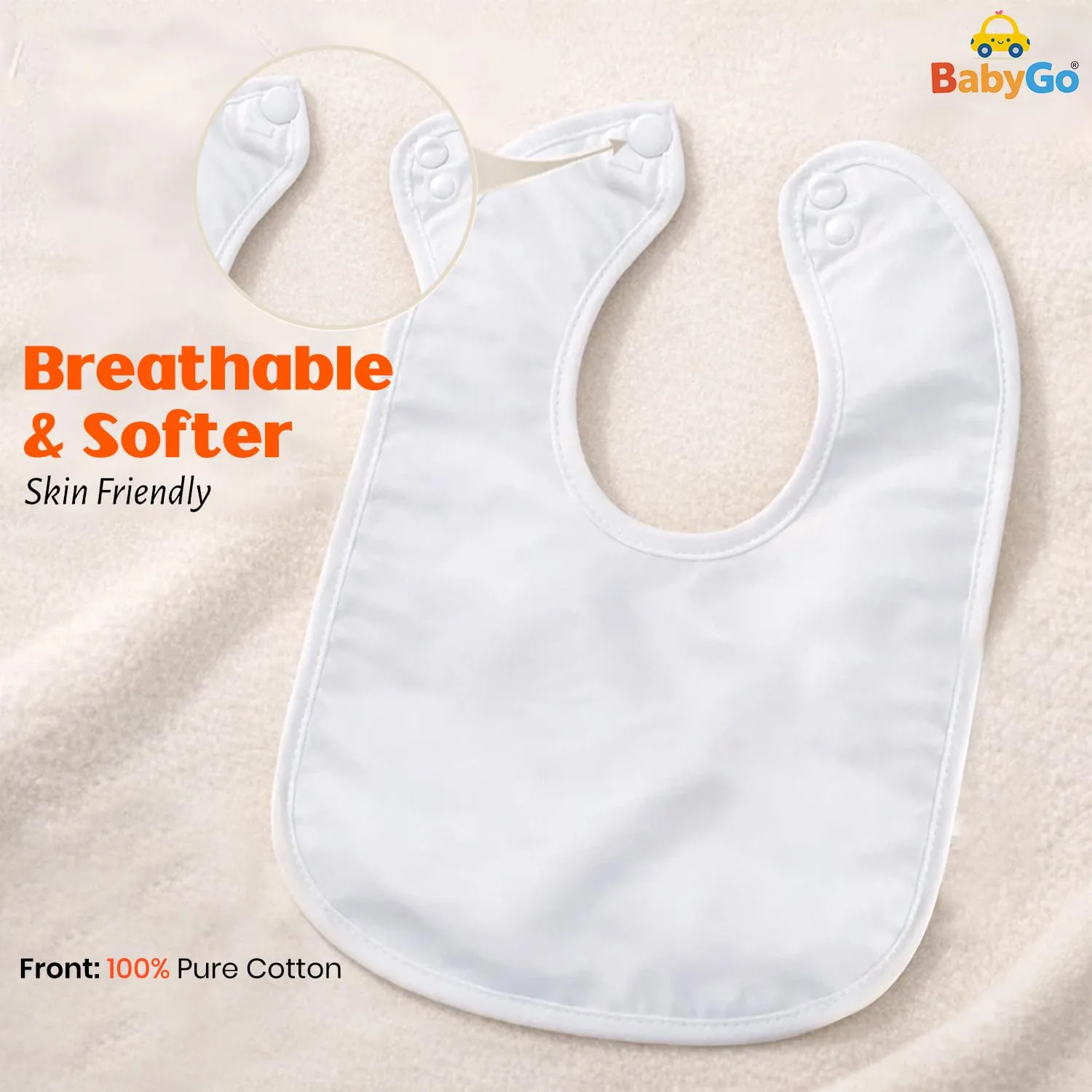 In-Depth Review: best baby bibs set - BabyGo Waterproof Baby Bibs | Spill-Resistant Apron Feeding Bibs for 6–12 Months, Soft & Absorbent Fast-Dry Co 4 BabyGo Waterproof Baby Bib - view 3