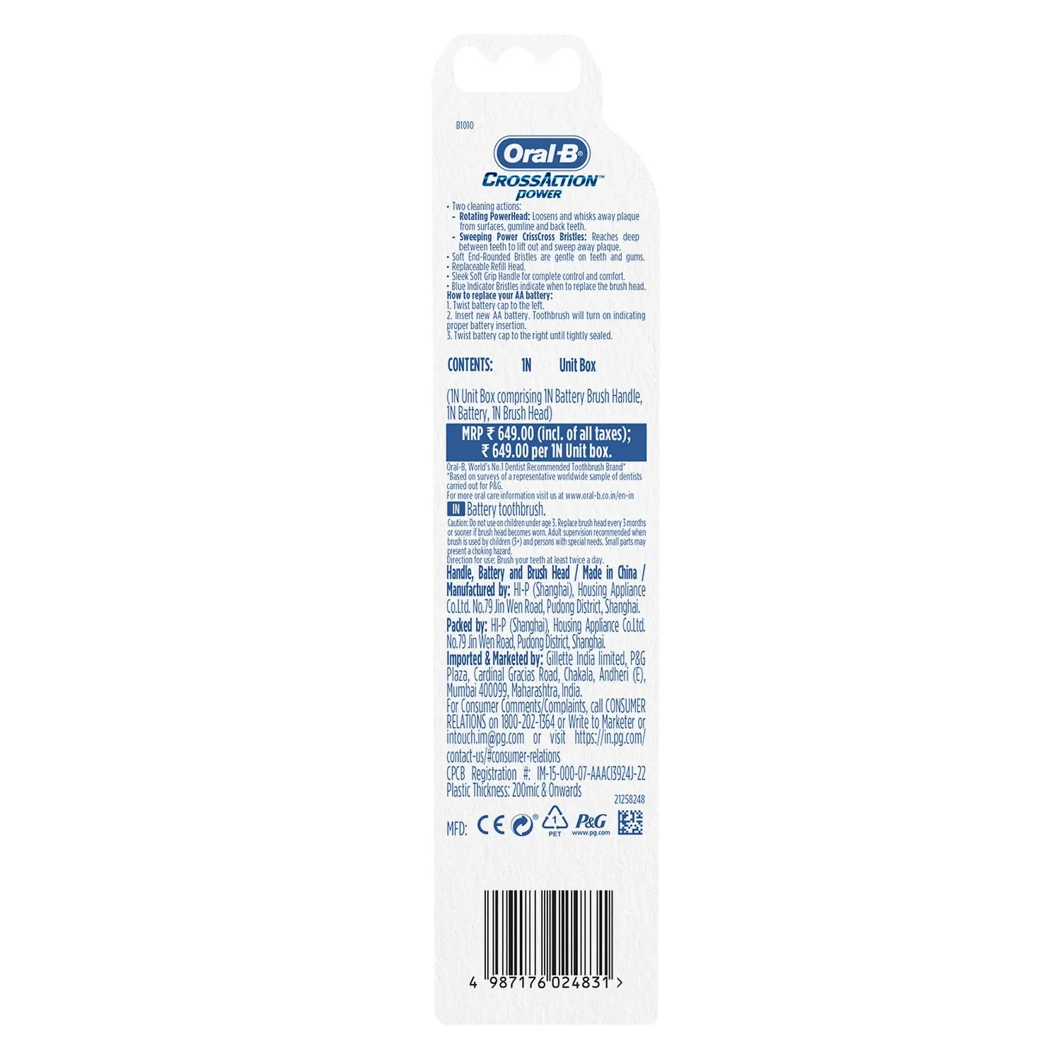 In-Depth Review: best electric toothbrush - Oral B Cross Action AA Battery Electric Toothbrush for Adults, 90 Day Battery, 2 Year Warranty by Oral-B, 11 Oral B Cross Action AA B - view 10