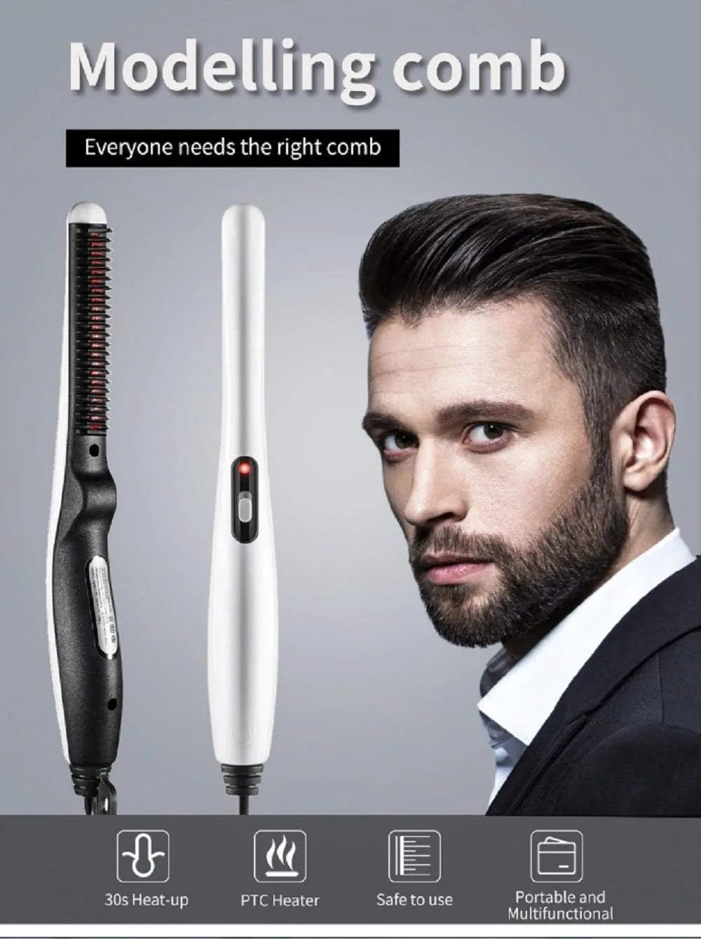 In-Depth Review: best beard straightener - AVIARA Quick Hair Styler for Men Electric Beard Straightener Massage V2 Hair Comb Multifunctional Curly Hai 7 AVIARA Quick Hair Styler f - view 6