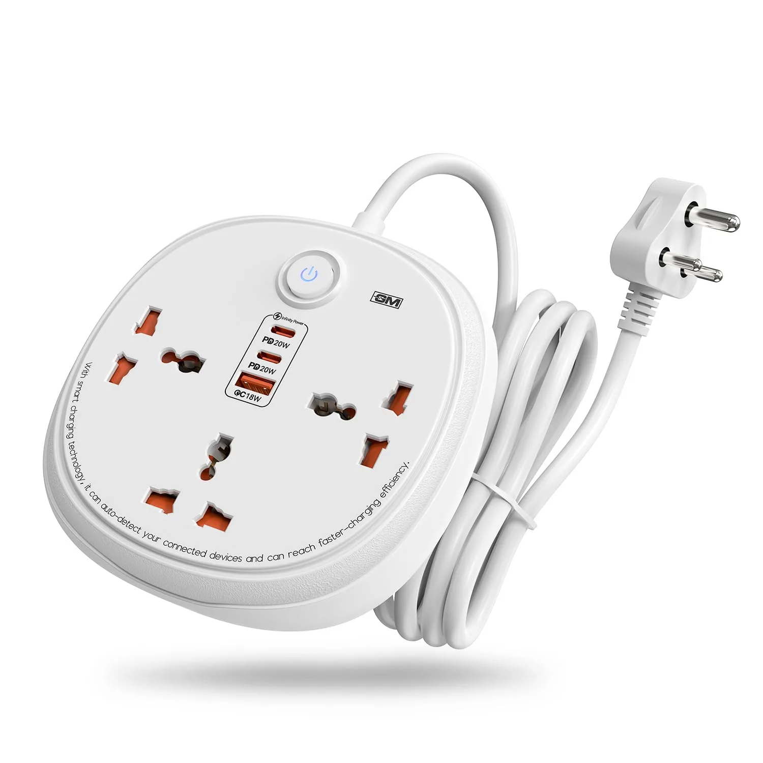 In-Depth Review: best extension board with usb - GM 6-in-1 PD Power Strip Extension Board with USB Port, 3 Universal Sockets & 2 Mtr Cord | 2 Typ 1 best extension board with usb