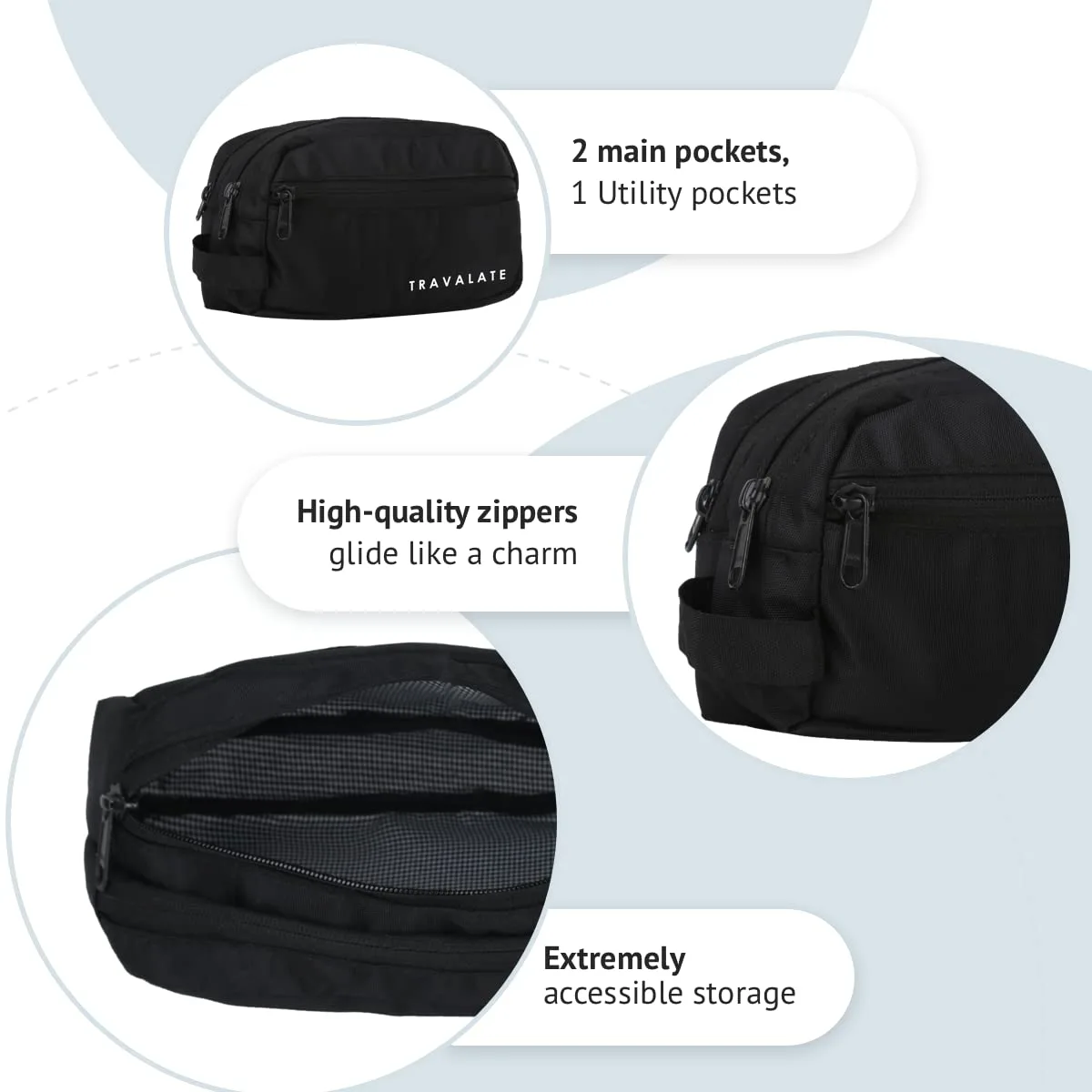 In-Depth Review: best travel toiletry kit - TRAVALATE Polyester Multipurpose Toiletry Kit Bag for Man and Women's | Double Compartment Travel Essentia 6 TRAVALATE Polyester Multipurp - view 5