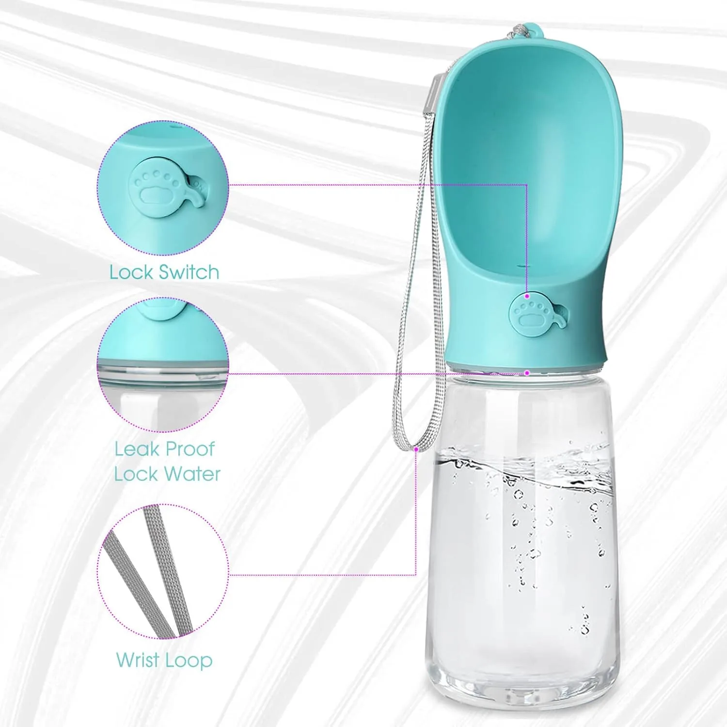 In-Depth Review: best pet water bottle - Kalimdor Dog Water Bottle, Leak Proof Portable Puppy Water Dispenser with Drinking Feeder for Pets Outdoor Wa 7 Kalimdor Dog Water Bottle, L - view 6