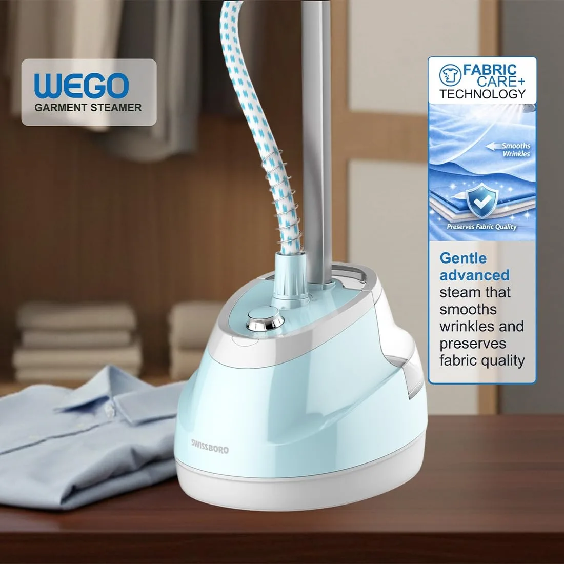 In-Depth Review: best travel steamer for clothes - Iron for Clothes | Wego Garment Steamer Vertical Standing Iron 1.6L Water Tank | 10 Steam Settings 7 Iron for Clothes | Wego - view 6
