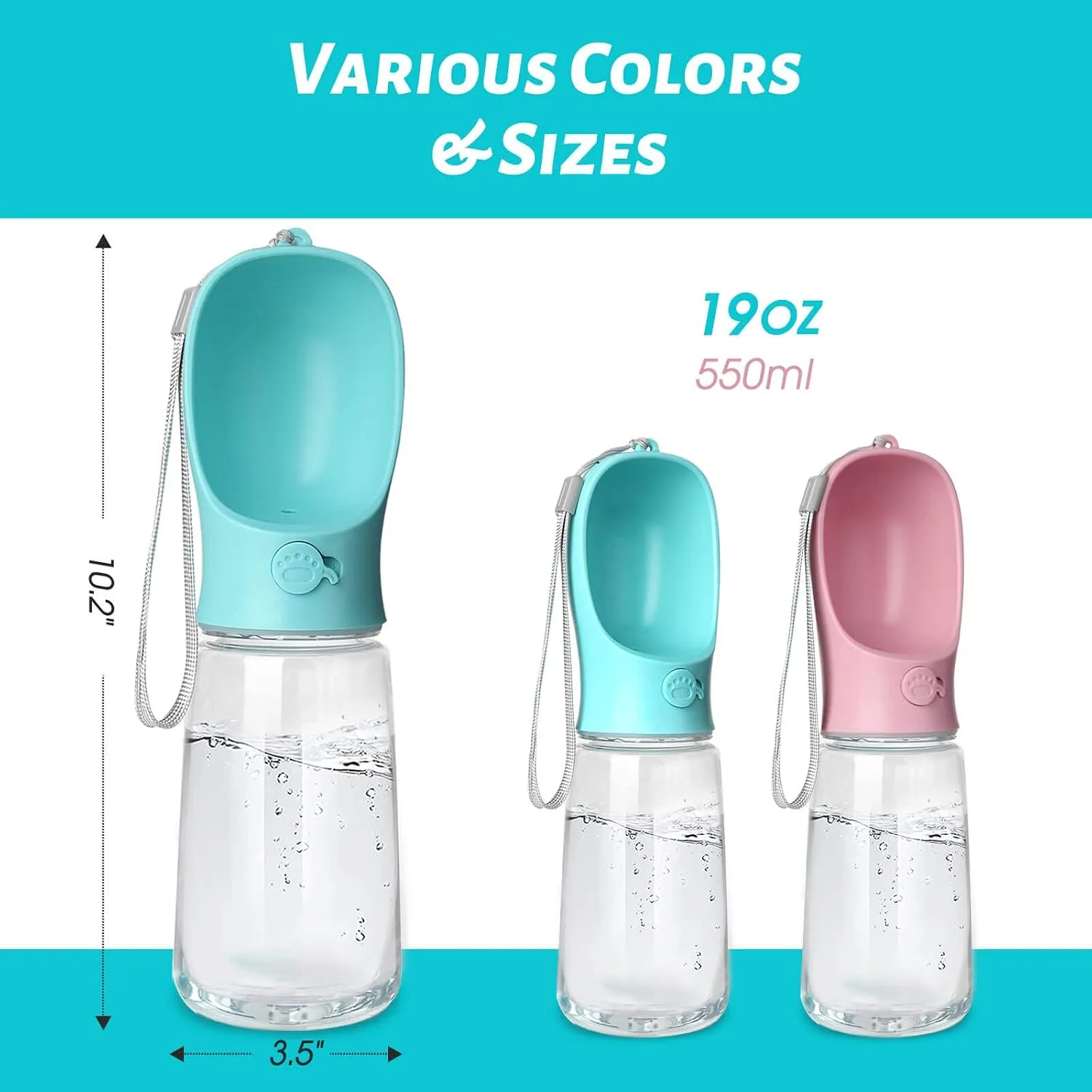 In-Depth Review: best pet water bottle - Kalimdor Dog Water Bottle, Leak Proof Portable Puppy Water Dispenser with Drinking Feeder for Pets Outdoor Wa 8 Kalimdor Dog Water Bottle, L - view 7