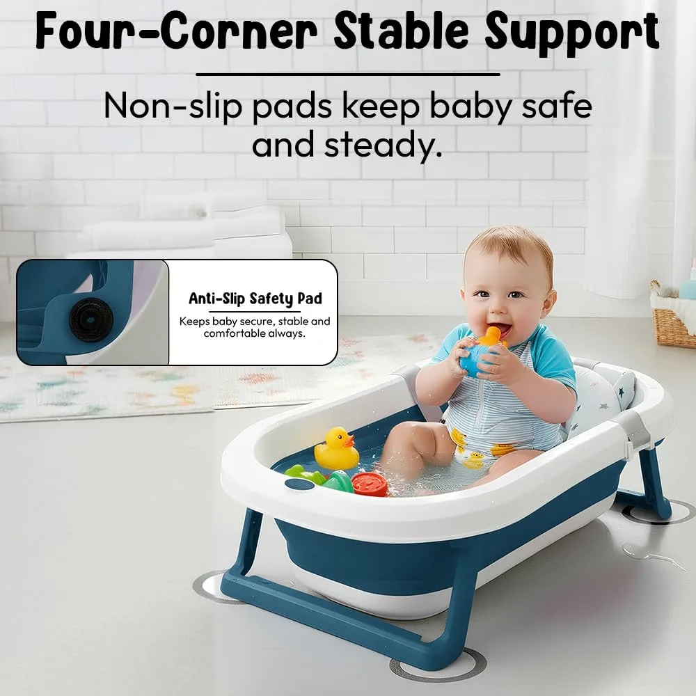 In-Depth Review: best baby bath tub - StarAndDaisy Bath Tub for Baby 0-5 Years/Foldable Bath tub for Kids with Cushion, Space Saving Design, Newborn B 5 StarAndDaisy Bath Tub for Baby 0 - view 4