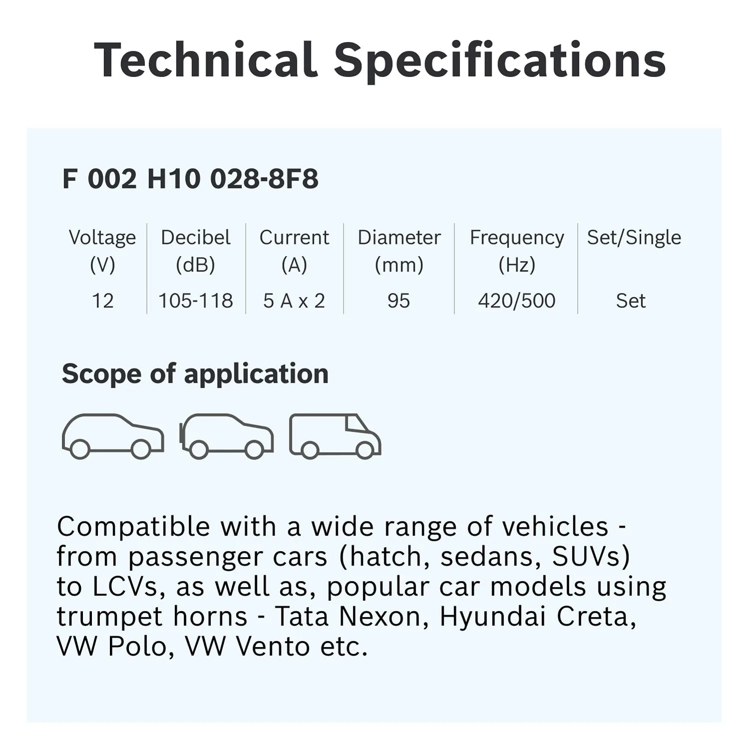 In-Depth Review: best car horn - Bosch Symphony Horn F002H10028 – Set of 2 Dual Tone Car Horns – 12V, 420/500 Hz, 105-118 dB – Unive 7 Bosch Symphony Horn F002H - view 6