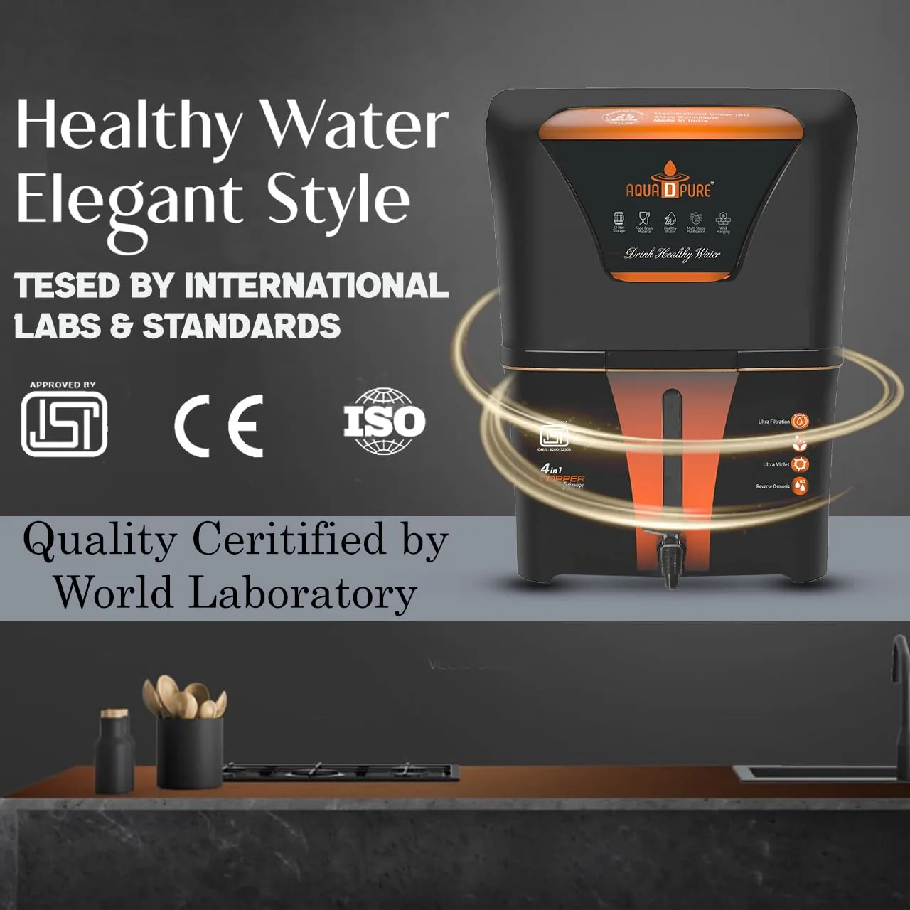 In-Depth Review: best water purifier home - AQUA D PURE 4 in 1 Copper RO Water Purifier with 10 Stage Purification Filtration, UV, UF, TDS Adjuster an 9 AQUA D PURE 4 in 1 Coppe - view 8