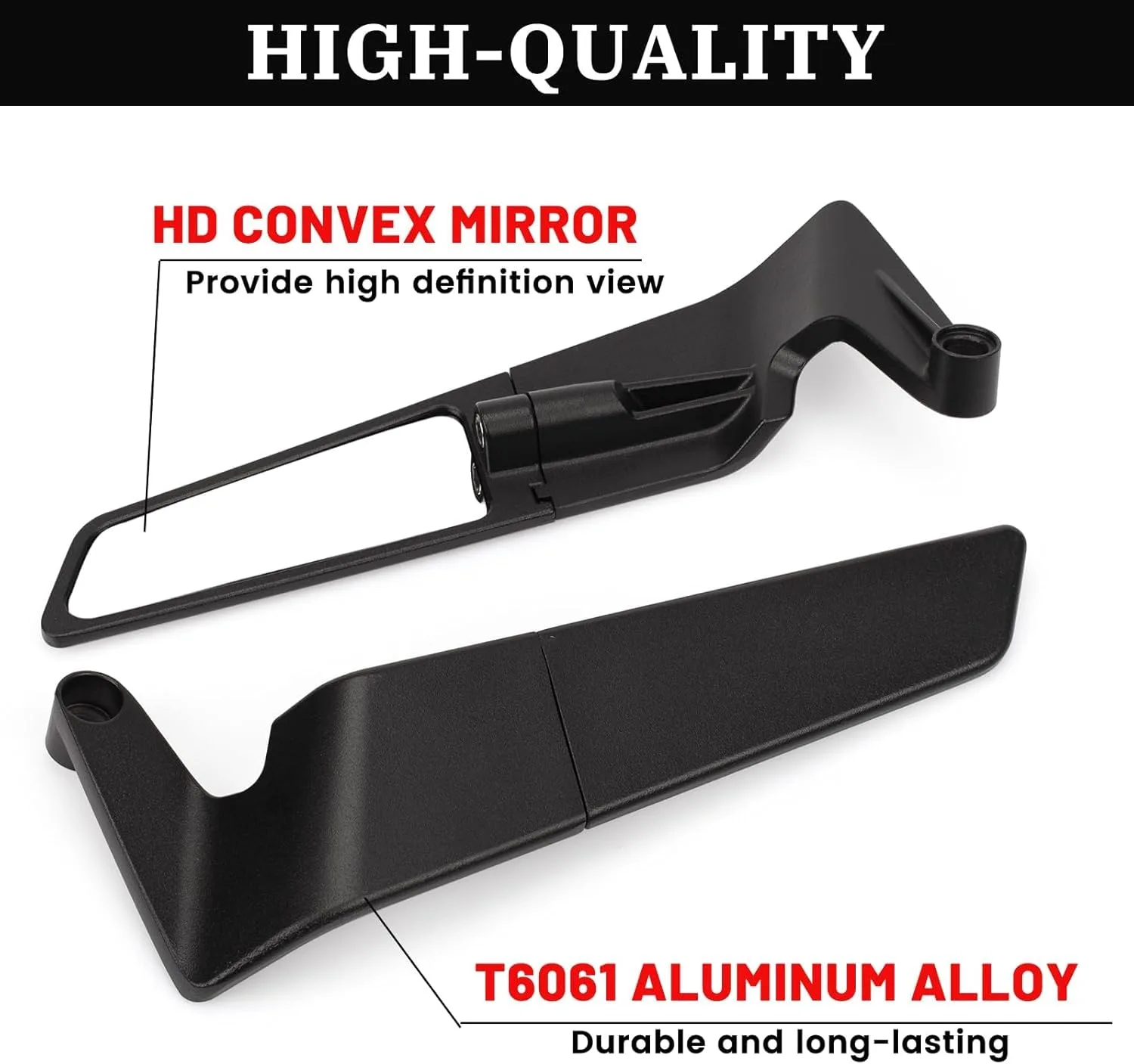 In-Depth Review: best bike side mirror - Eliane Universal Motorcycle Bike Mirrors Set Adjustable Rotating Rear View Mirror Stealth Wind Wing Side For 9 Eliane Universal Motorcycl - view 8