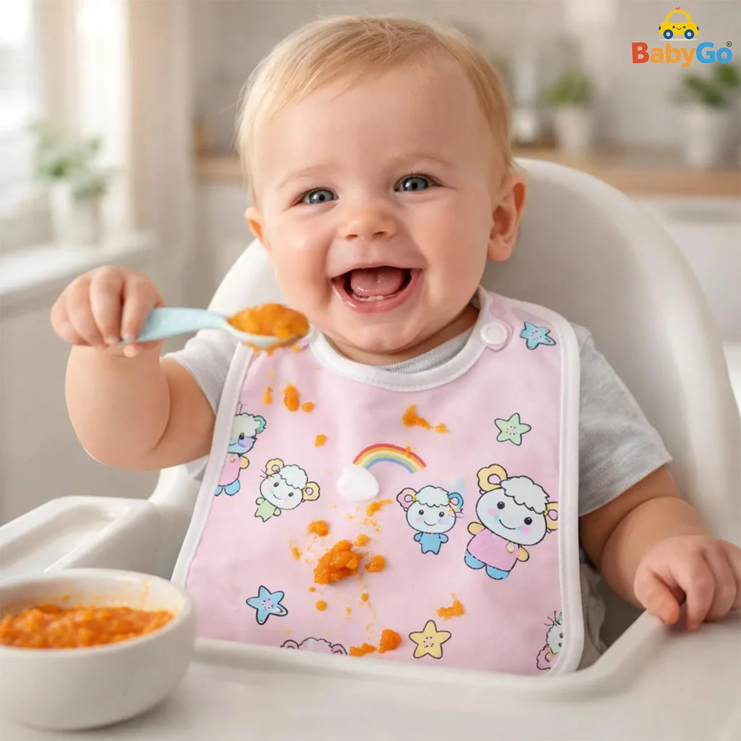 In-Depth Review: best baby bibs set - BabyGo Waterproof Baby Bibs | Spill-Resistant Apron Feeding Bibs for 6–12 Months, Soft & Absorbent Fast-Dry Co 9 BabyGo Waterproof Baby Bib - view 8