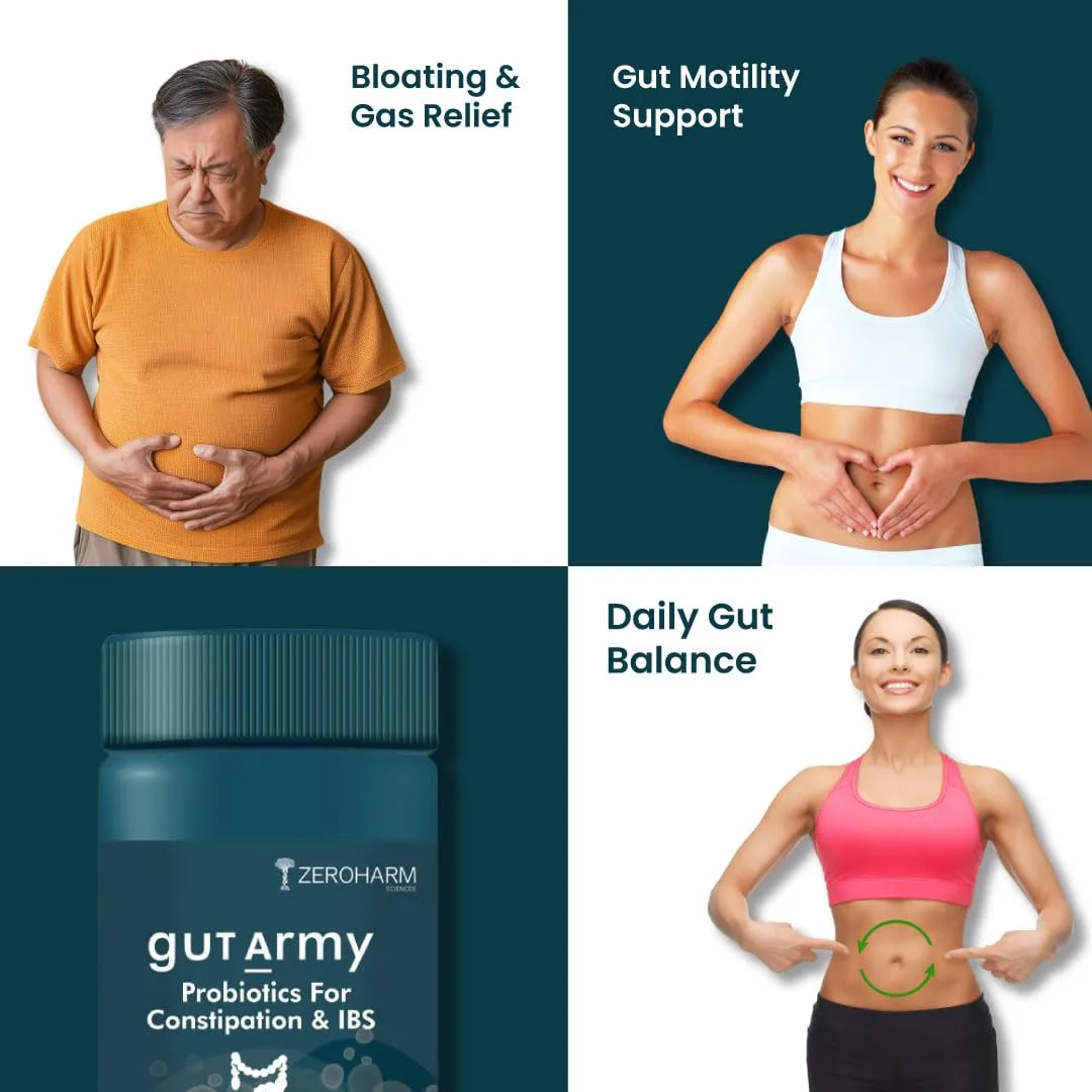In-Depth Review: best fiber supplement - Gut Army Probiotics for Constipation & IBS | 100 Billion CFU, 11 Strains | Psyllium Husk (Isabgol) & 4 Gut Army Probiotics for - view 3