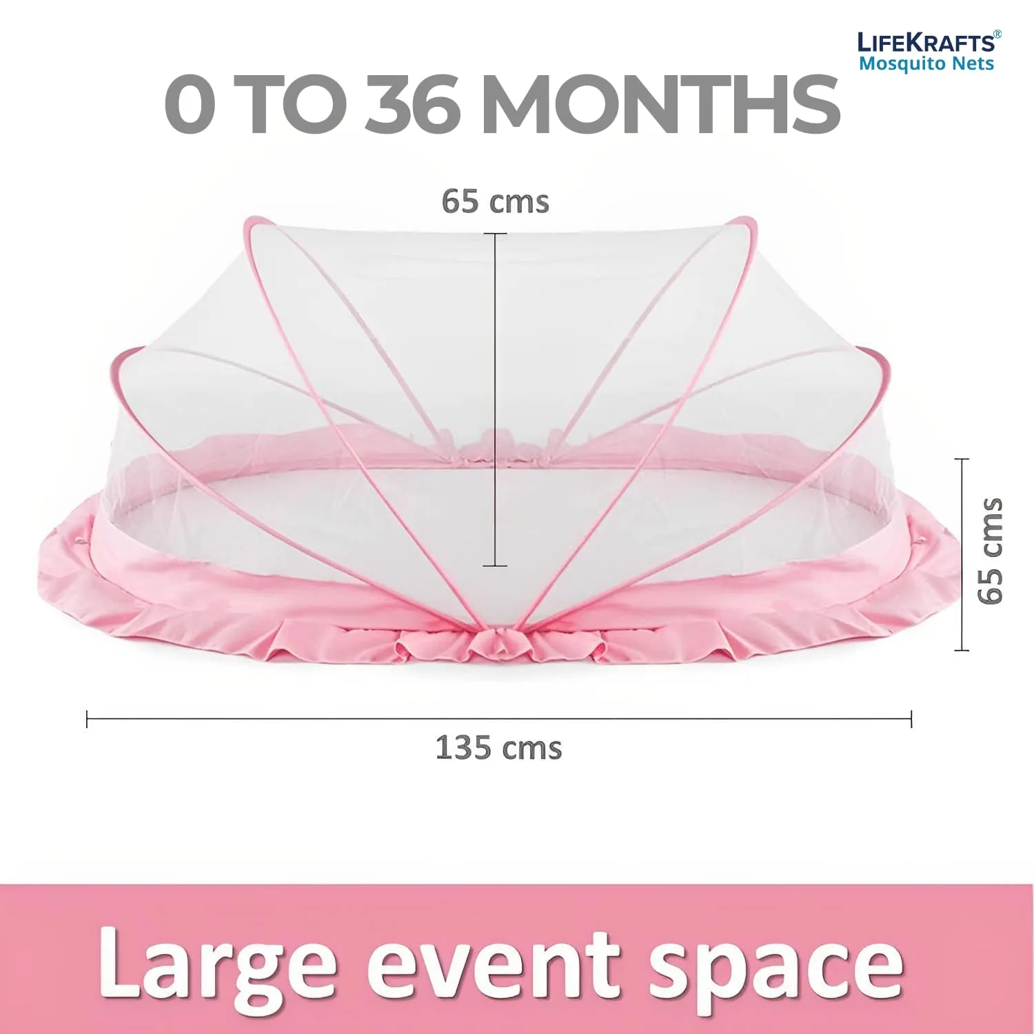 In-Depth Review: best baby mosquito net - LifeKrafts Foldable Baby Mosquito Net for Bed | Bottomless Portable Net for Babies & Toddlers (0–36 M 3 LifeKrafts Foldable Baby Mosqu - view 2