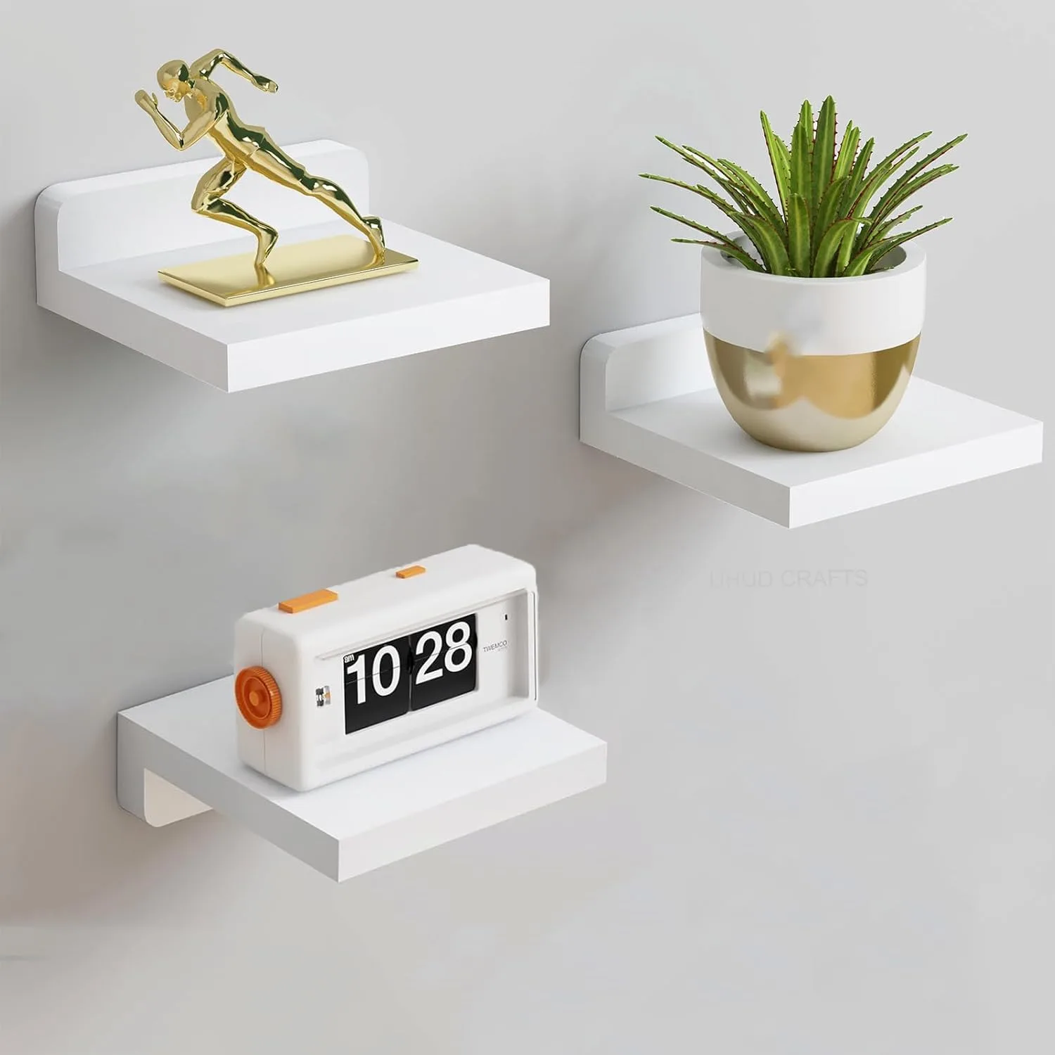 In-Depth Review: best wall shelf floating - UHUD CRAFTS Small Floating Shelves, Set of 3 Shelves for Wall Decor & Storage | Wall Mounted Home Decor Sm 8 UHUD CRAFTS Small Floati - view 7