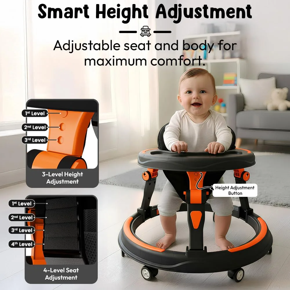 In-Depth Review: best baby walker - StarAndDaisy Baby Walkers for 9+, 6-18 Month Baby boy & Girl 360° Walker for Kids for 6-24 Months with 7 Level He 4 StarAndDaisy Baby Walkers for 9+ - view 3