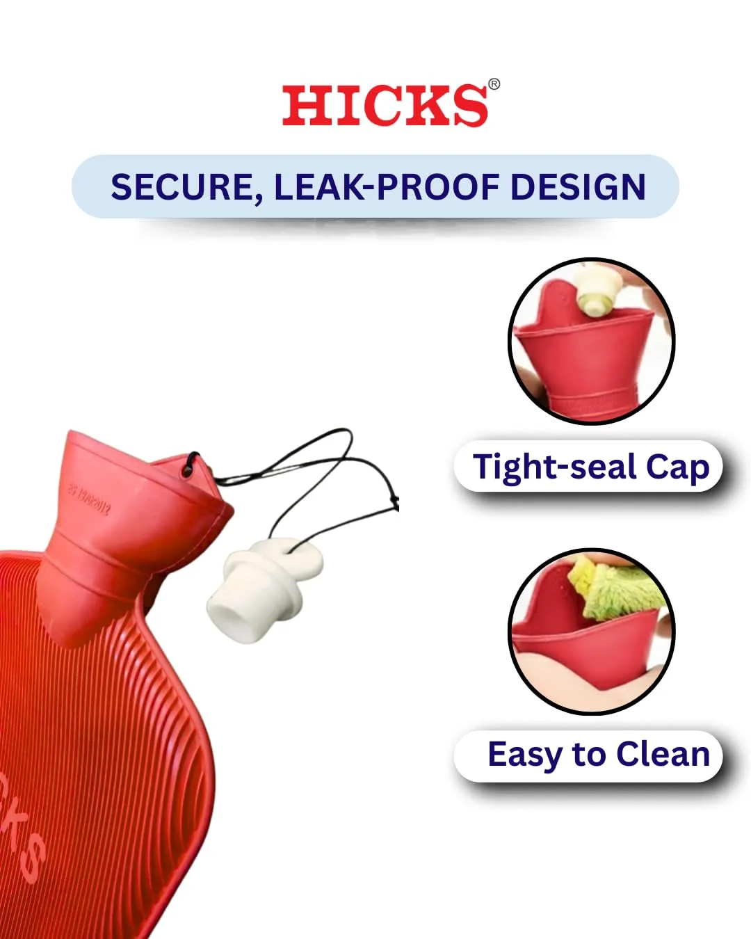 best hot water bag - Hicks Premium Hot Water Bottle for Pain 3 Hicks Premium Hot Water B - view 3