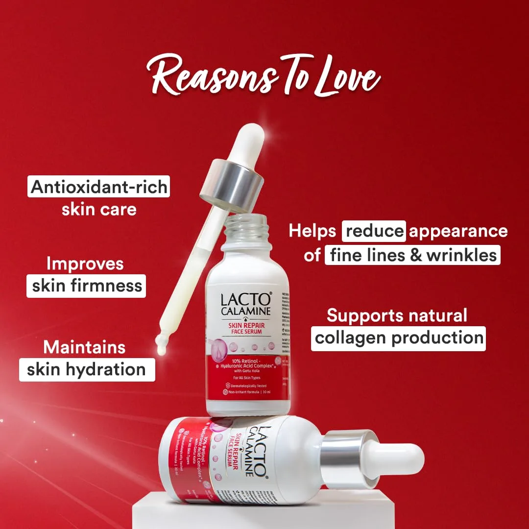 In-Depth Review: best hyaluronic acid serum - Lacto Calamine 10% Retinol Complex Face Serum with Hyaluronic Acid & Gotu Kola | Reduces Fine Lines 4 Lacto Calamine 10% Retino - view 3