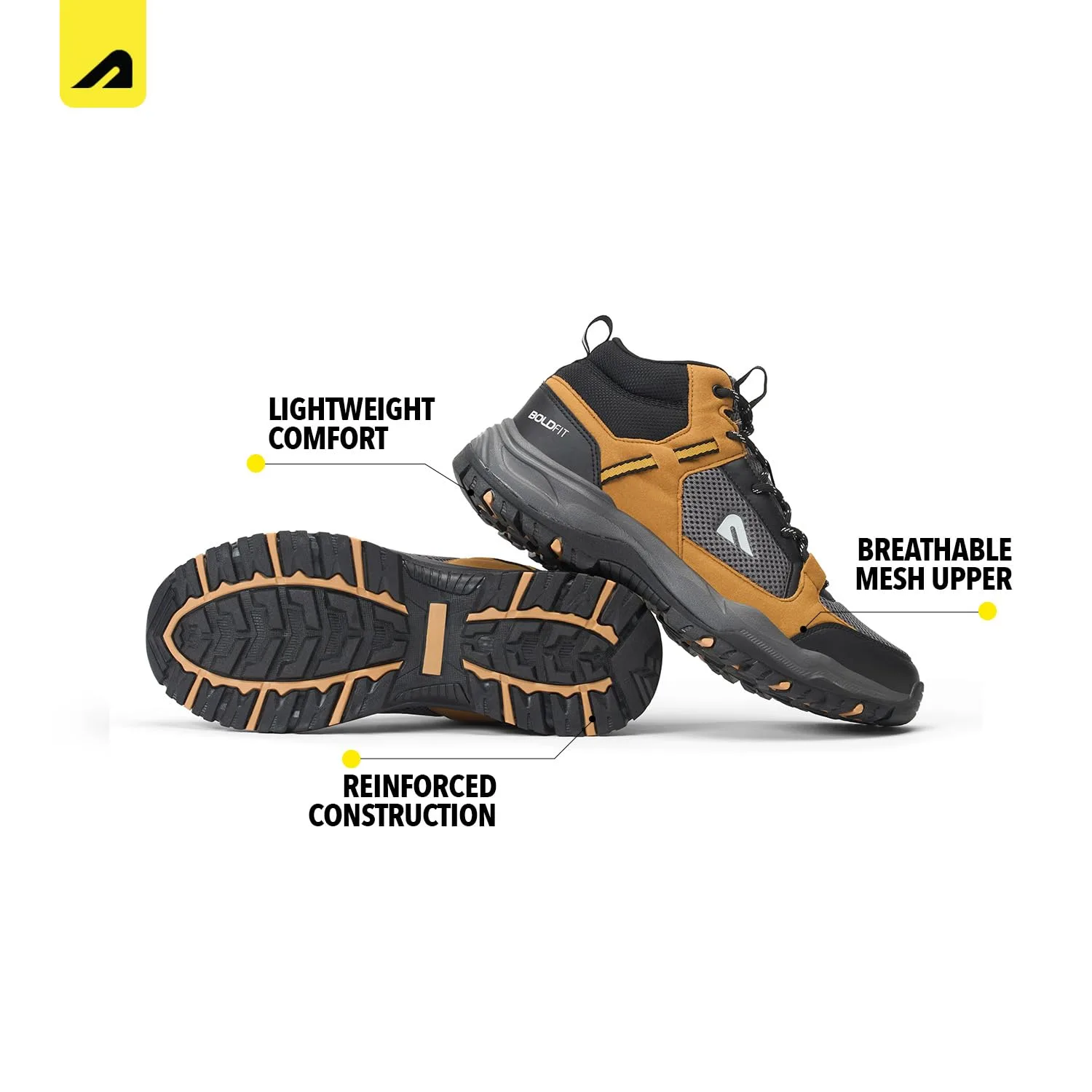 best bike riding boots - Boldfit Trekking Shoes for Man Outd 9 Boldfit Trekking Shoes for - view 9