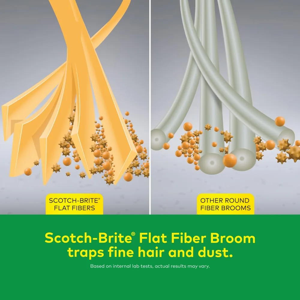 In-Depth Review: best broom for home - Scotch-Brite XL No-Dust Broom with Long Handle |Flat Fiber Jhadu for Fine Dust & Hair, Reaches All Corners | Mu 4 Scotch-Brite XL No-Dust Broom wi - view 3