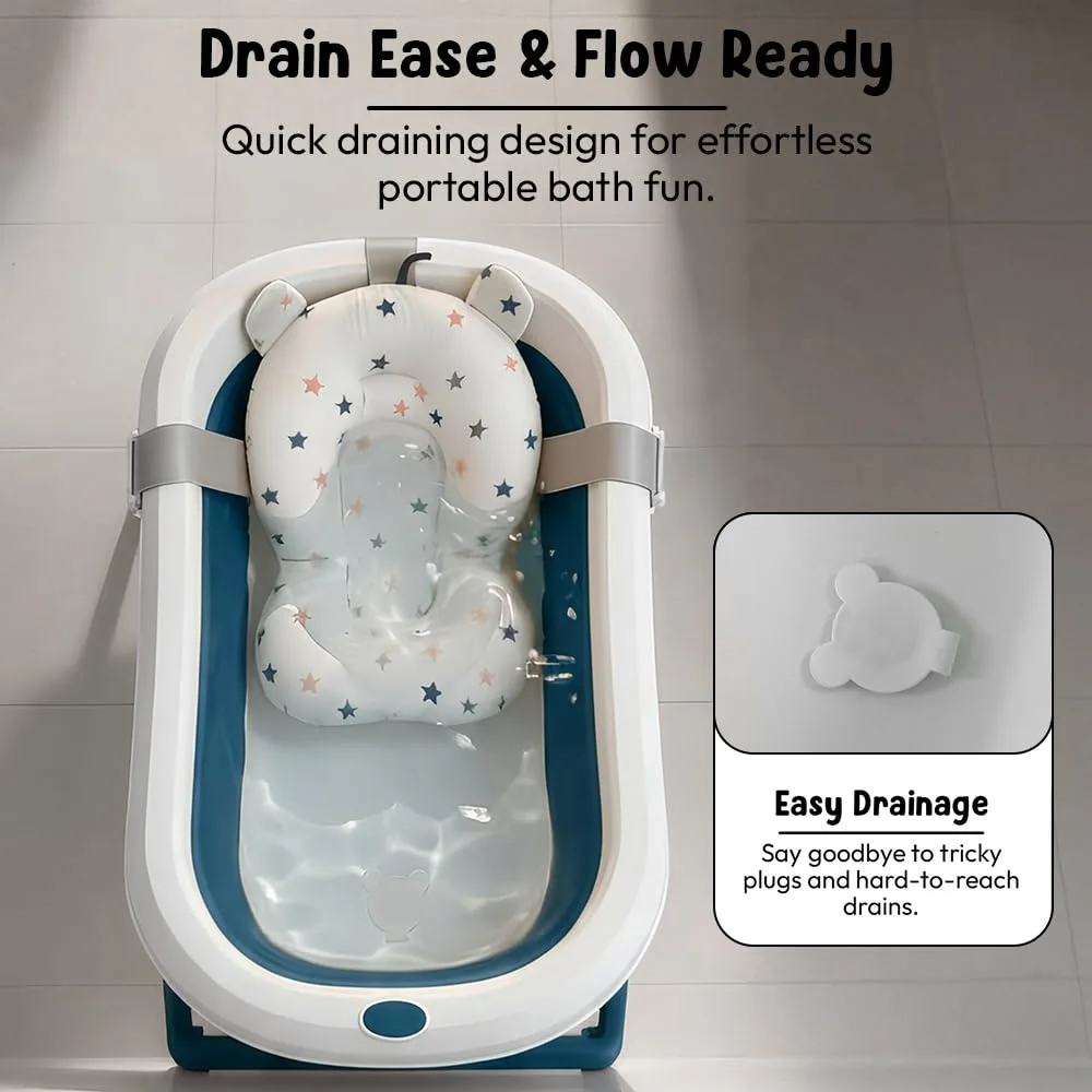 In-Depth Review: best baby bath tub - StarAndDaisy Bath Tub for Baby 0-5 Years/Foldable Bath tub for Kids with Cushion, Space Saving Design, Newborn B 8 StarAndDaisy Bath Tub for Baby 0 - view 7