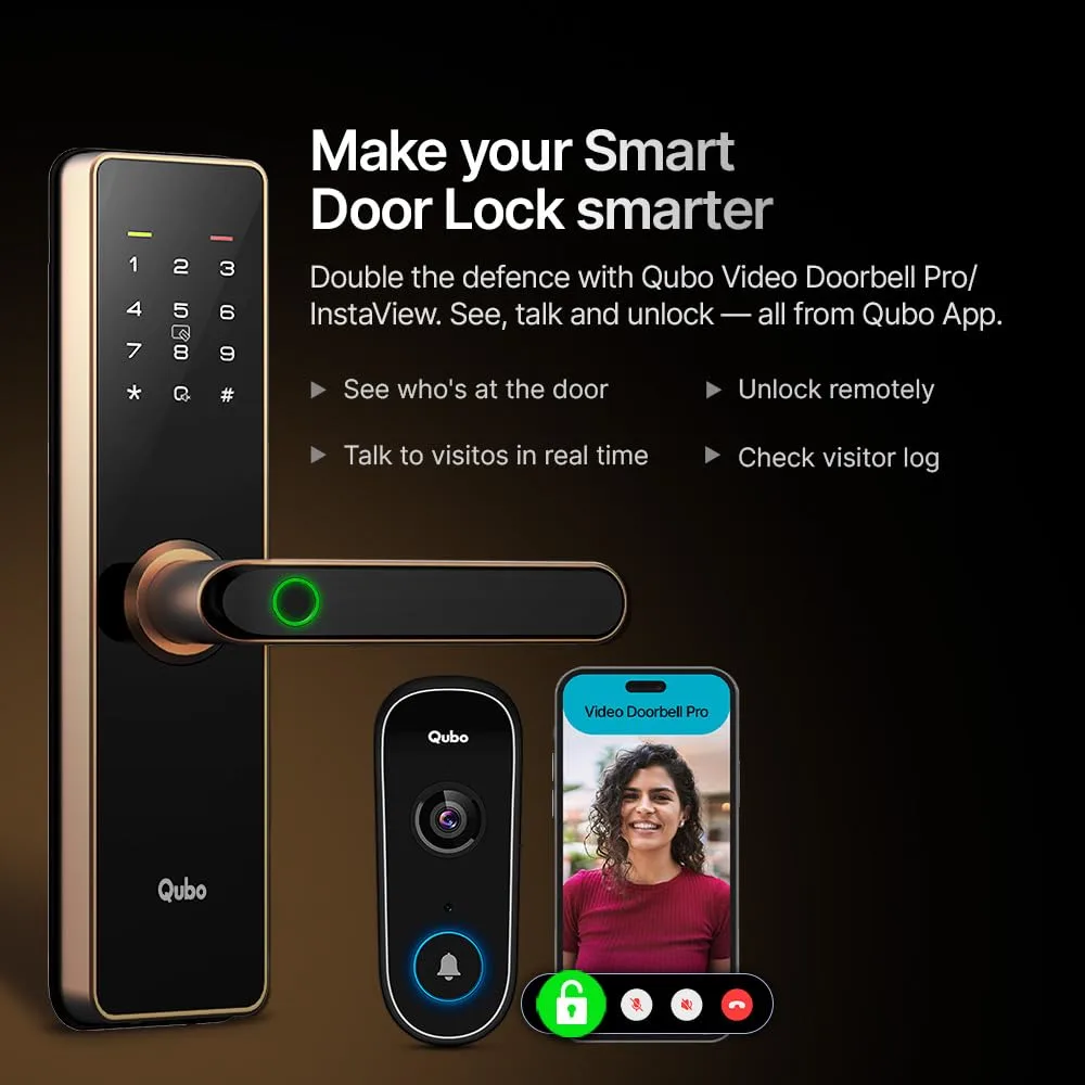In-Depth Review: best door lock digital - QUBO Smart Door Lock Essential Copper from Hero Group | 7-Way Unlocking | Mobile App | Fingerprint | OTP Rem 9 QUBO Smart Door Lock Ess - view 8