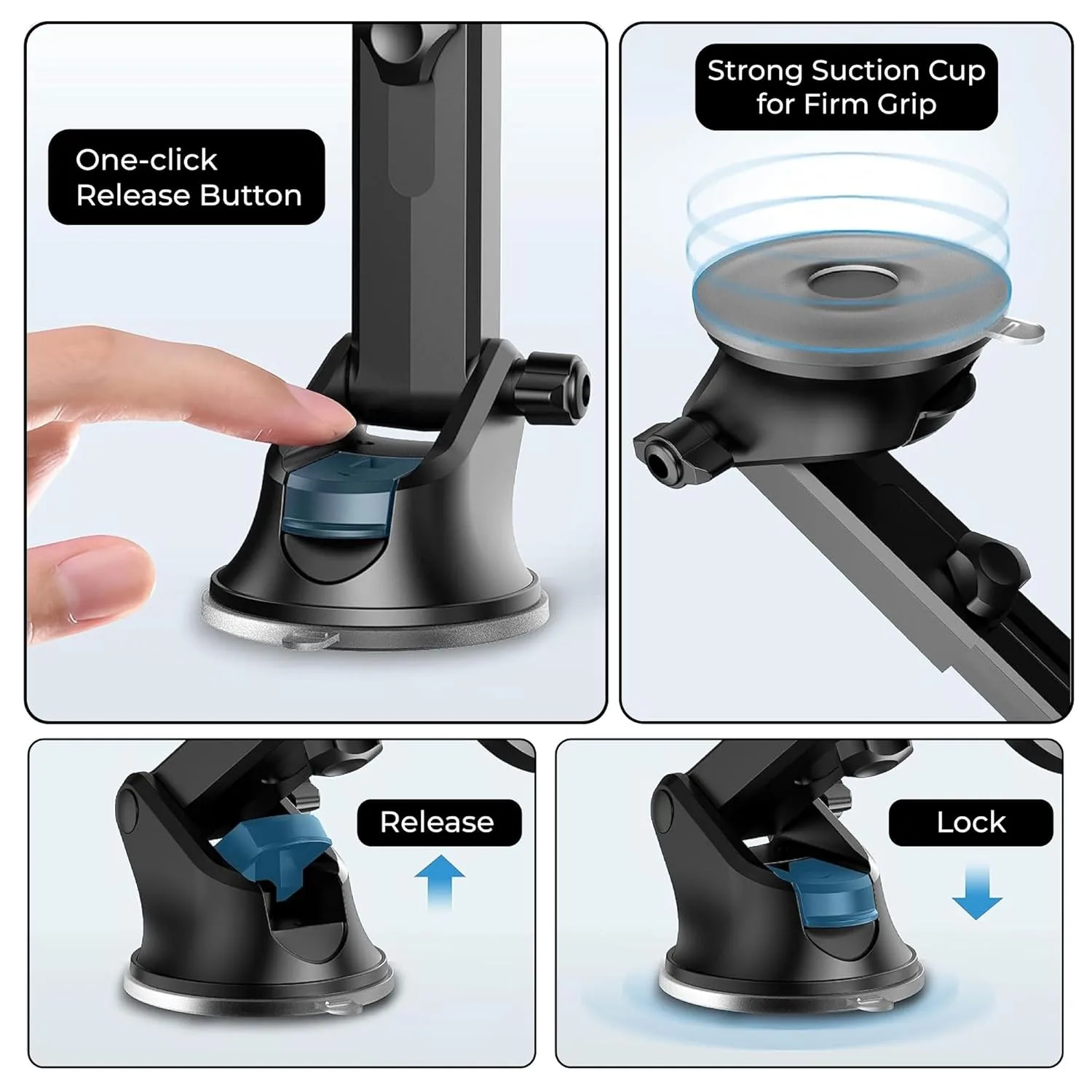 In-Depth Review: best car phone holder - Kratos Grip X3 Premium Mobile Holder for Car with Back Button Unlocking Mechanism, Strong Suction Cup, 360° 4 Kratos Grip X3 Premium Mob - view 3