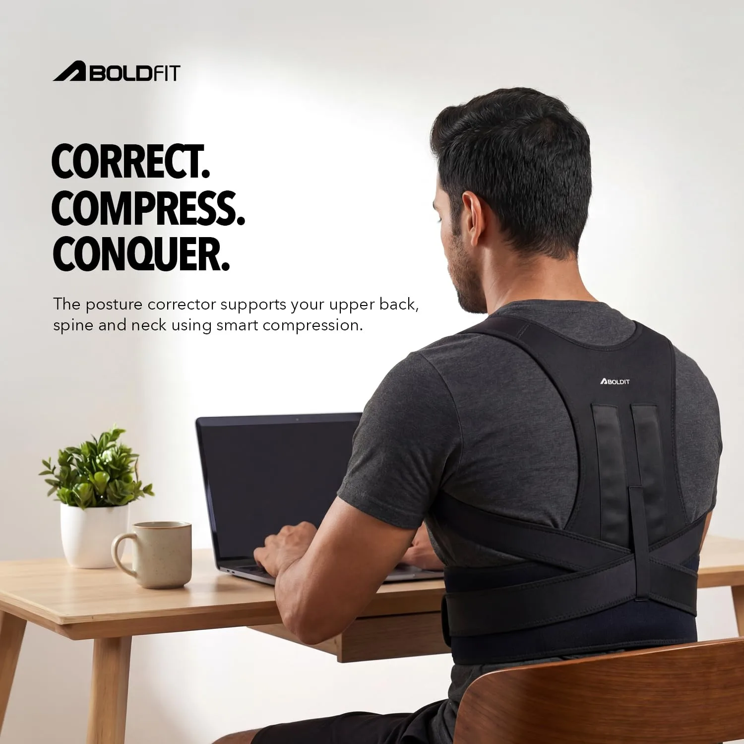 In-Depth Review: best posture corrector belt - Boldfit Posture Corrector Belt for Men & Women, Adjustable Back Brace for Upper Back & Shoulder Support 6 Boldfit Posture Corrector B - view 5