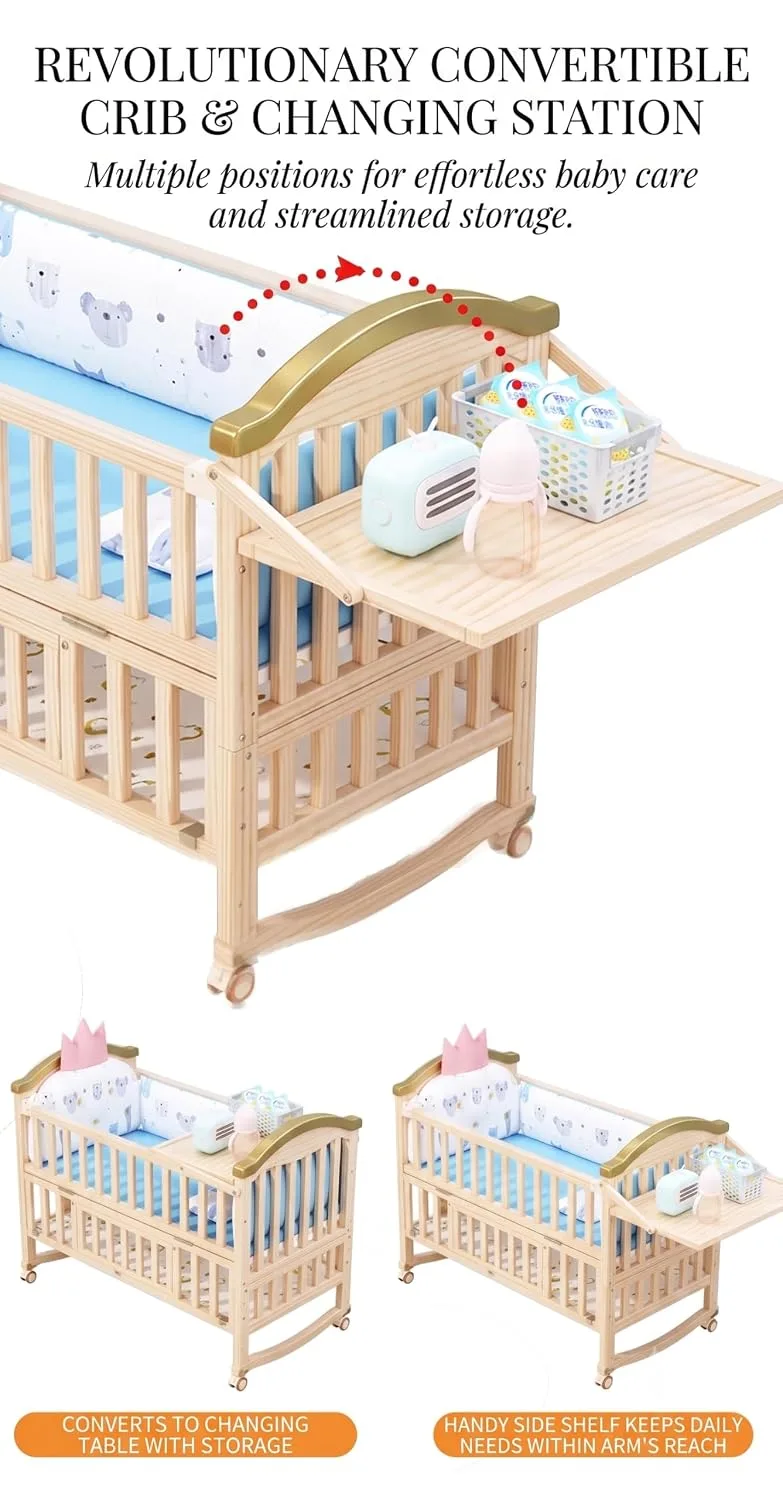 In-Depth Review: best baby crib bed - BabyTeddy® 16 in 1 Original Patented Baby Crib, Baby Cot, Toddler Bed,Cradle Rocker,Convertible Desk,Kid’s So 5 BabyTeddy® 16 in 1 Original Pa - view 4