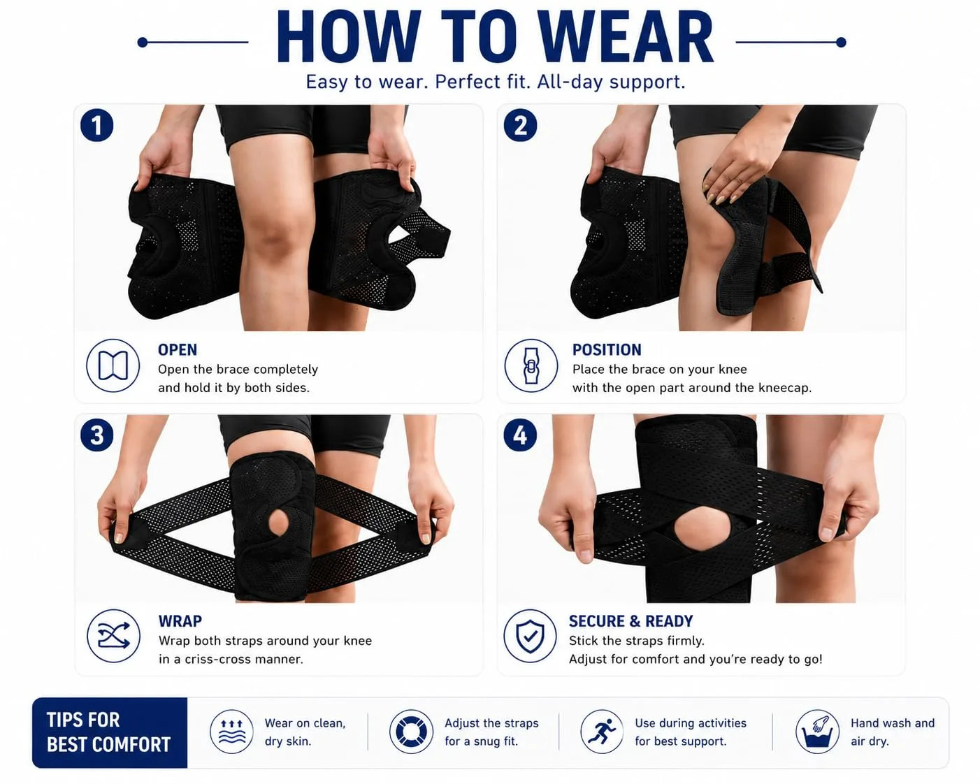 best knee support brace - Wonder Care Adjustable Wrap Knee S 4 Wonder Care Adjustable Wra - view 4