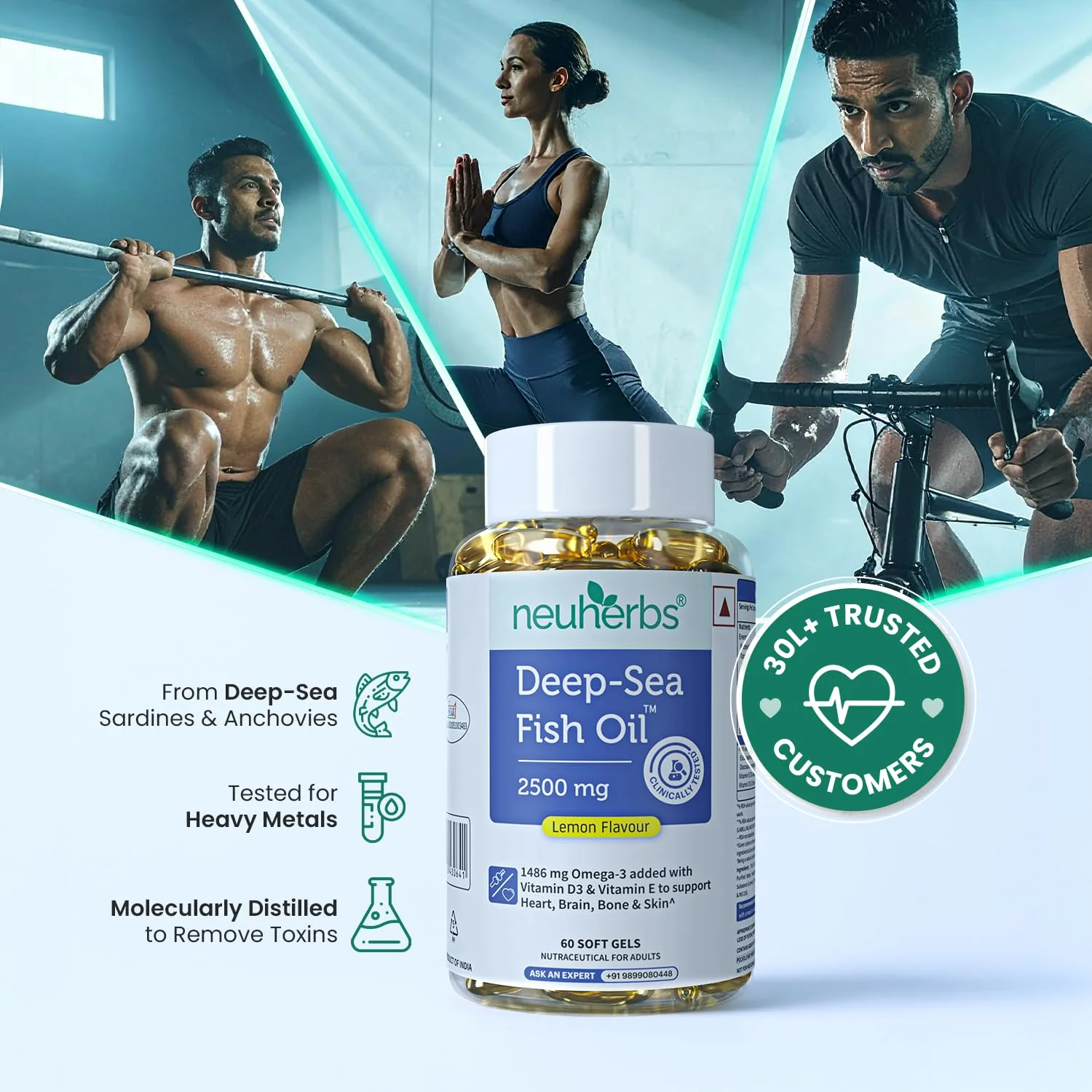 In-Depth Review: best fish oil capsules - Neuherbs Deep Sea Omega 3 Fish Oil Capsules 2500mg Triple Strength – Supplement for Heart, Brain & 4 Neuherbs Deep Sea Omega 3 Fi - view 3