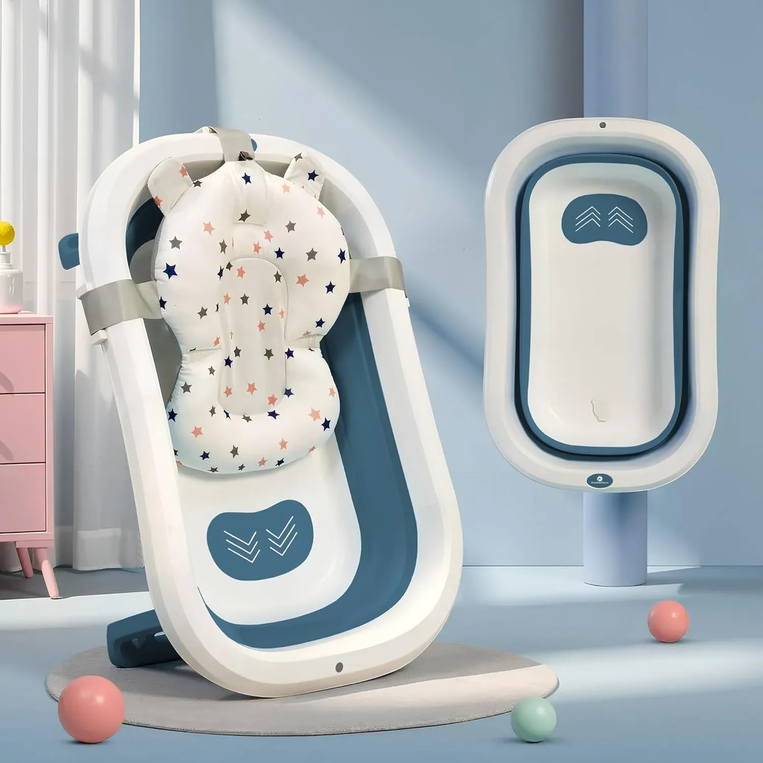 In-Depth Review: best baby bath tub - StarAndDaisy Bath Tub for Baby 0-5 Years/Foldable Bath tub for Kids with Cushion, Space Saving Design, Newborn B 2 best baby bath tub
