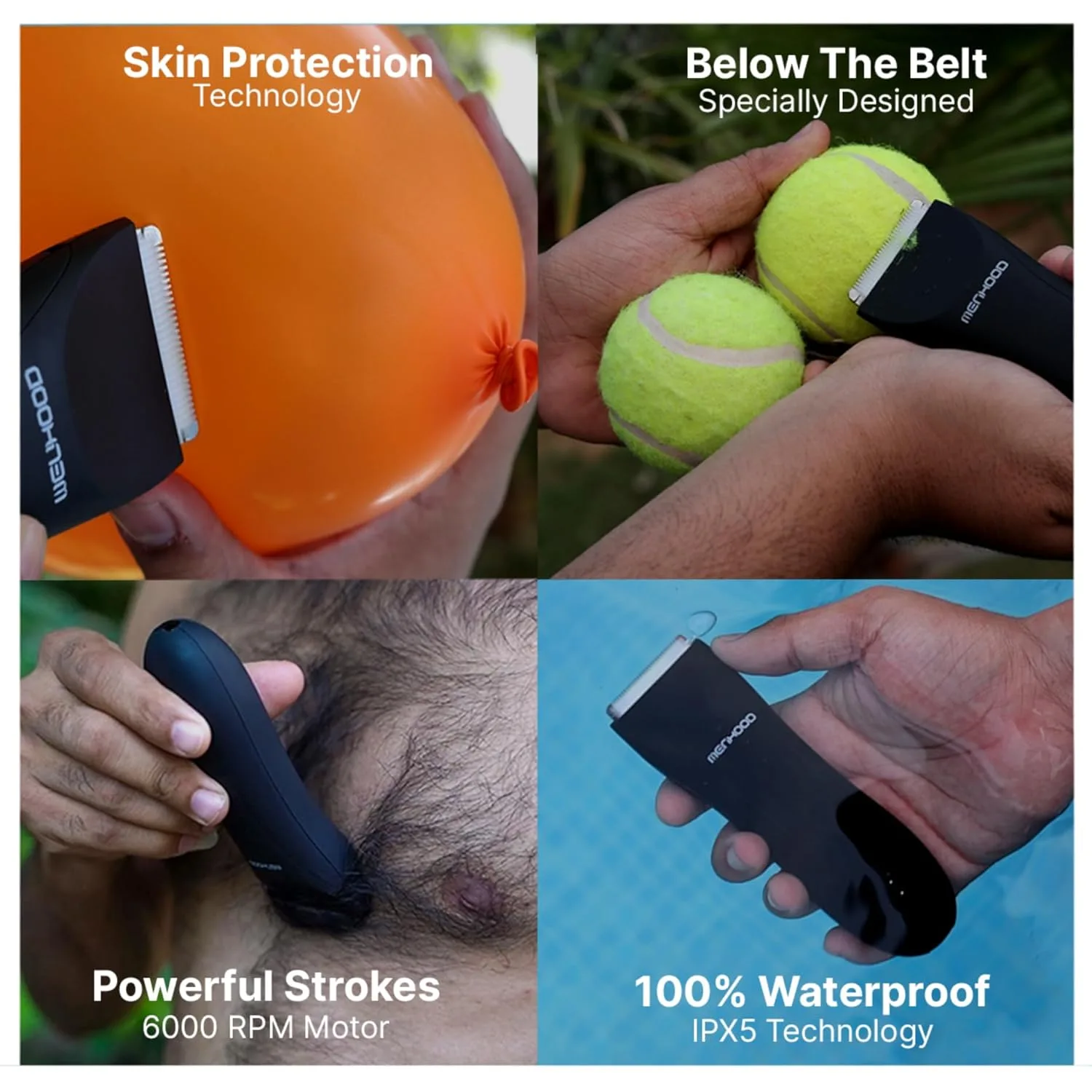 In-Depth Review: best grooming kit men - MENHOOD Trimmer 1.0 Waterproof Manscaping Body Ball Trimmer for Men Private Part Pubic Hair Groomer Ceramic B 5 best grooming kit men view 3